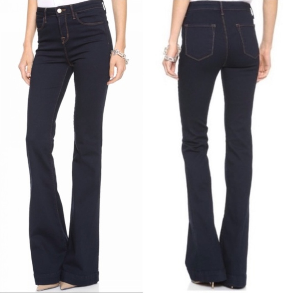 J Brand Jeans The Doll High Waisted Flare Dark